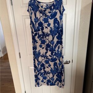 Chico's Blue Floral Midi Dress